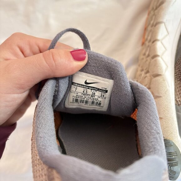 Nike Womens Size 7 Flex Experience Run Gray Orange Running Shoes Sneakers - Picture 7 of 8